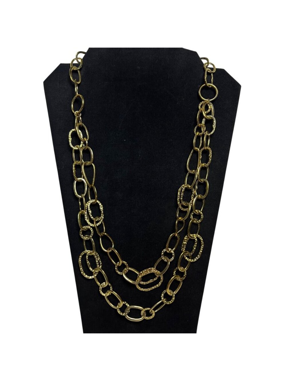 Francesca Visconti Gold Tone Double Chain Link Necklace (6381)